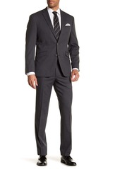Kenneth Cole Gray Check Two Button Notch Lapel Performance Stretch Slim Fit Suit
