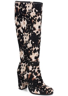 Kenneth Cole Justin Womens Calf Hair Animal Print Knee-High Boots