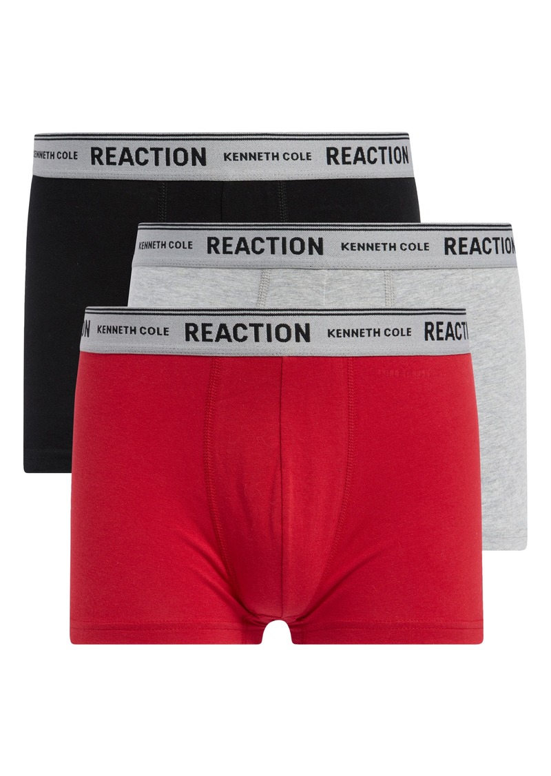 Kenneth Cole 3-Pack Organic Cotton Blend Trunks in Red/black/heather Gray at Nordstrom Rack