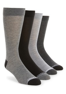 Kenneth Cole 4-Pack Feed Stripe Crew Socks in Grey/Black at Nordstrom Rack