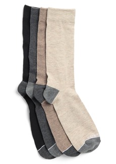 Kenneth Cole 4-Pack Feed Stripe Crew Socks in Oatmeal at Nordstrom Rack