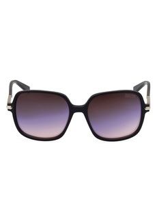 Kenneth Cole 56mm Gradient Rectangular Sunglasses in Shiny Black /Gradient Smoke at Nordstrom Rack