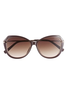 Kenneth Cole 57mm Geometric Sunglasses in Shiny Bordeaux /Bordeaux at Nordstrom Rack