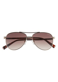 Kenneth Cole 57mm Pilot Sunglasses in Gold /Gradient Brown at Nordstrom Rack