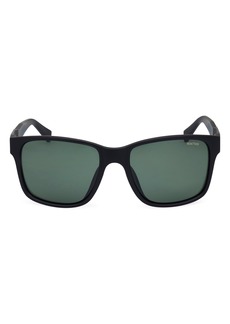 Kenneth Cole 57mm Rectangular Sunglasses in Matte Black /Green at Nordstrom Rack