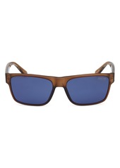 Kenneth Cole 58mm Rectangular Sunglasses in Shiny Light Brown /Blue at Nordstrom Rack