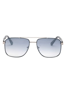 Kenneth Cole 59mm Pilot Sunglasses in Shiny Gunmetal /Smoke at Nordstrom Rack