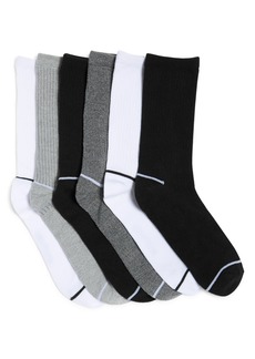 Kenneth Cole 6-Pack Rib Crew Socks in White at Nordstrom Rack