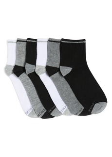 Kenneth Cole 6-Pack Stripe Ankle Socks in White/grey/black at Nordstrom Rack
