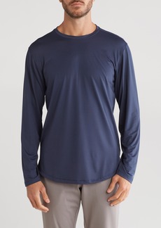 Kenneth Cole Active Stretch Long Sleeve T-Shirt in Navy at Nordstrom Rack