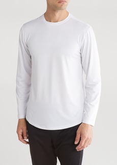 Kenneth Cole Crewneck Long Sleeve Active T-Shirt in White at Nordstrom Rack