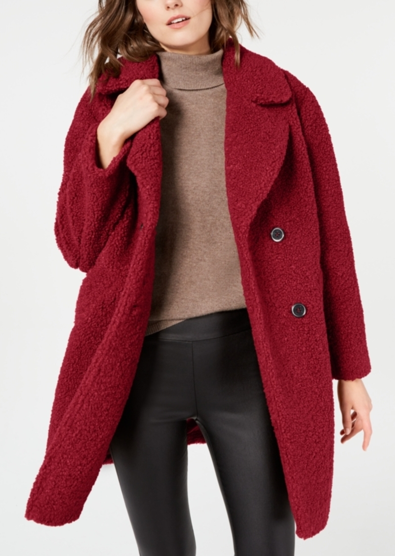 Kenneth Cole Double-Breasted Faux-Fur Teddy Coat