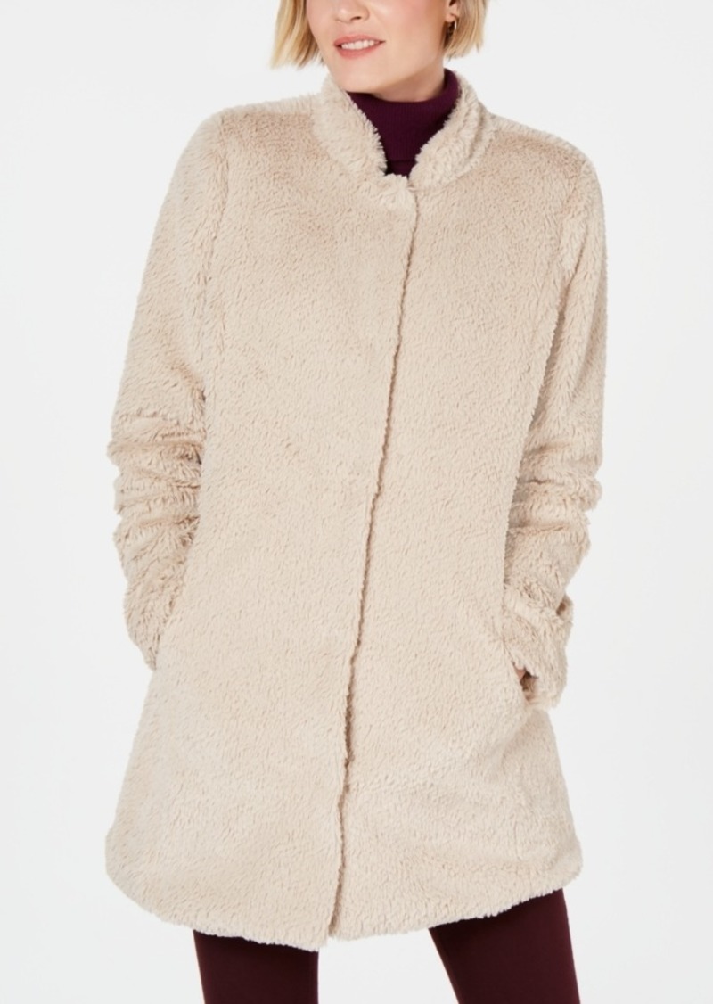 kenneth cole faux fur coat with hood