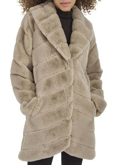 Kenneth Cole Grooved Shawl Collar Coat