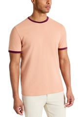 Kenneth Cole Men's Contrast-Trim Textured Short Sleeve T-Shirt - Tan