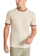 Kenneth Cole Men's Contrast-Trim Textured Short Sleeve T-Shirt - Tan