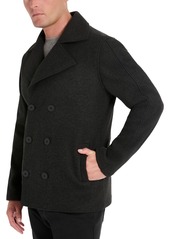 Kenneth Cole Men's Double-Breasted Peacoat - Charcoal