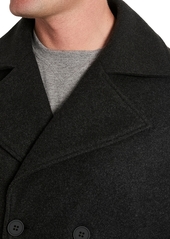 Kenneth Cole Men's Double-Breasted Peacoat - Charcoal