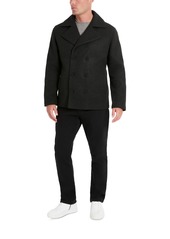 Kenneth Cole Men's Double-Breasted Peacoat - Charcoal