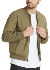 Kenneth Cole Men's Lightweight Engineered Bomber Jacket - Dark Green