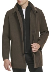 Kenneth Cole Men's Mockneck Sweater Lined Wool Blend Coat