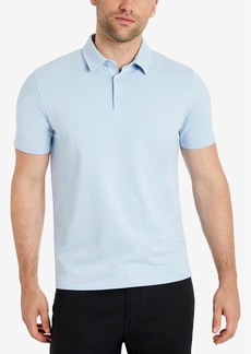 Kenneth Cole Men's Performance Button Polo - Light Blue