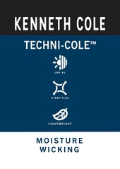 Kenneth Cole Men's Performance Knit Zip Polo - Navy Heather