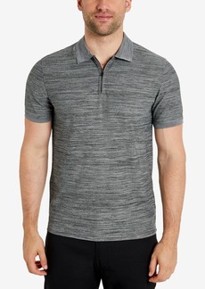 Kenneth Cole Men's Performance Knit Zip Polo - Black Heather