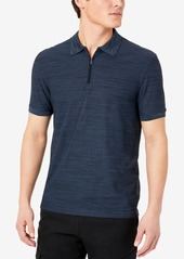 Kenneth Cole Men's Performance Knit Zip Polo - Navy Heather