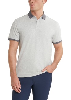 Kenneth Cole Men's Solid Button Placket Polo Shirt - Heather Grey