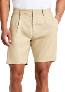 "Kenneth Cole Men's Solid Pleated 8"" Performance Shorts - Tan"