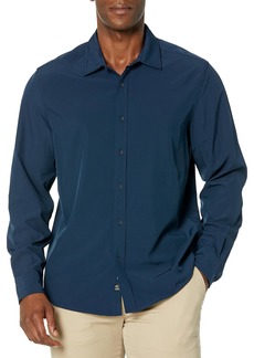 Kenneth Cole Men's Stretch Solid Button-Down Long Sleeve Shirt