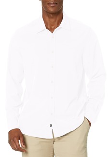 Kenneth Cole Men's Stretch Solid Button-Down Long Sleeve Shirt