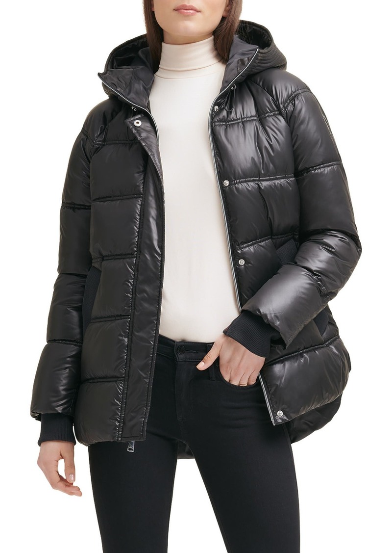 steve madden black cire puffer coat