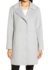 Kenneth Cole New York Double Face Wool Blend Coat with Removable Faux Fur Collar