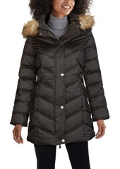 Kenneth Cole New York Faux Fur Trim Puffer Jacket in Black at Nordstrom