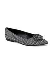 Kenneth Cole New York Gaya Starburst Pointed Toe Flat in Black/Silver at Nordstrom