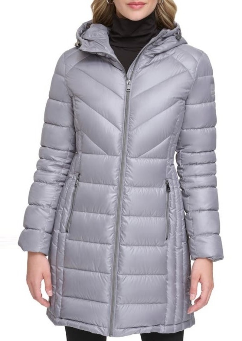 Kenneth cole women's packable puffer coat with cinch clearance waist