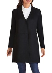 Kenneth Cole New York Knit Sleeve Double Face Wool Blend Coat (Regular & Petite)