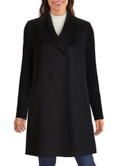 Kenneth Cole New York Knit Sleeve Wool Blend Coat