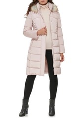 Kenneth Cole New York Memory Faux Fur Trim Hooded Puffer Coat