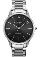Kenneth Cole New York Men's Diamond Accent Stainless Steel Bracelet Watch 43mmx50mm 10031280
