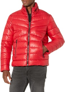 Kenneth Cole New York mens Quilted Packable Contrast Puffer Jacket   US