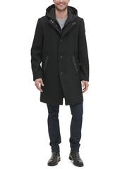 Kenneth Cole New York Men's Winged Collar with Inner Lightweight Bib and Hood Jacket