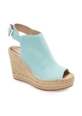 Kenneth Cole New York 'Olivia' Espadrille Wedge Sandal in Aqua Fresh Leather at Nordstrom
