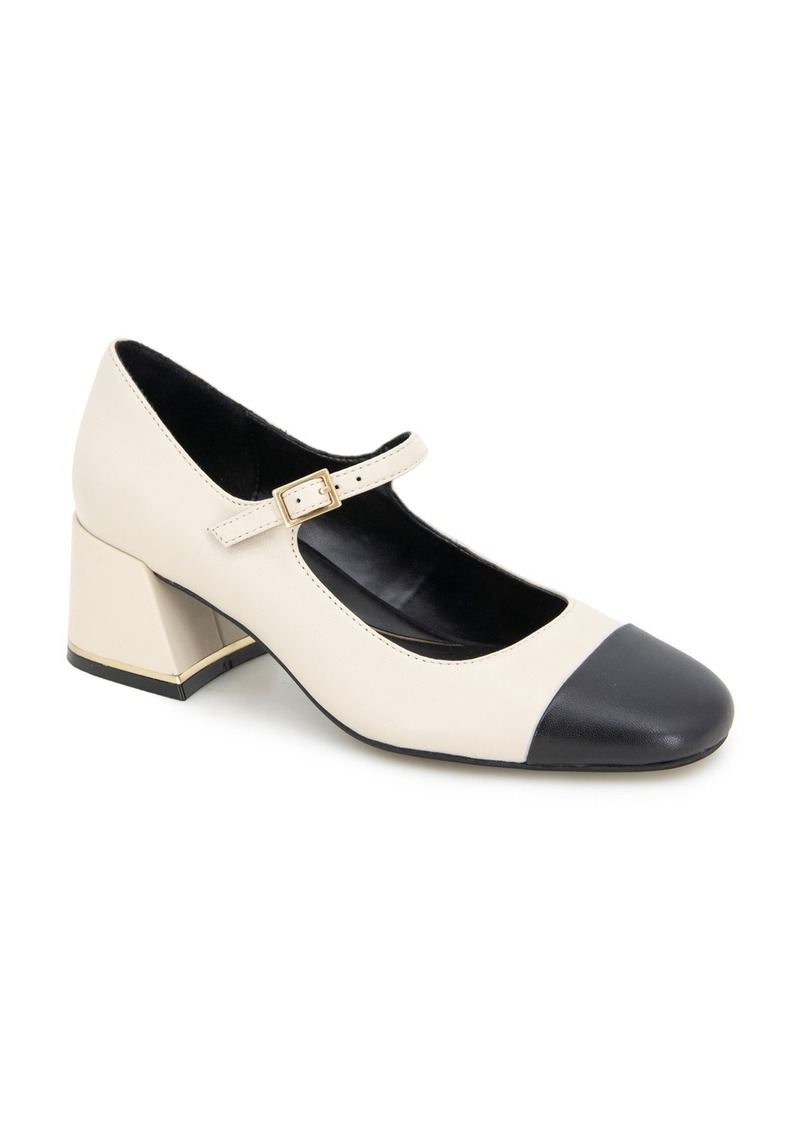 Kenneth Cole New York Women's Alec Block Heel Mary Jane Pumps - White/Black