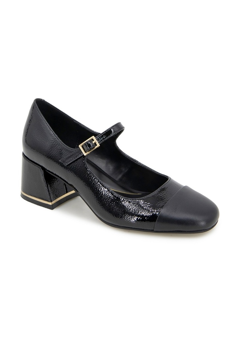 Kenneth Cole New York Women's Alec Block Heel Mary Jane Pumps - Black/Black