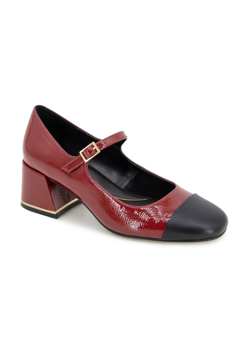 Kenneth Cole New York Women's Alec Block Heel Mary Jane Pumps - Rio Red/Black