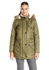 Kenneth Cole New York Women's Anorak Parka with Sherpa Trim