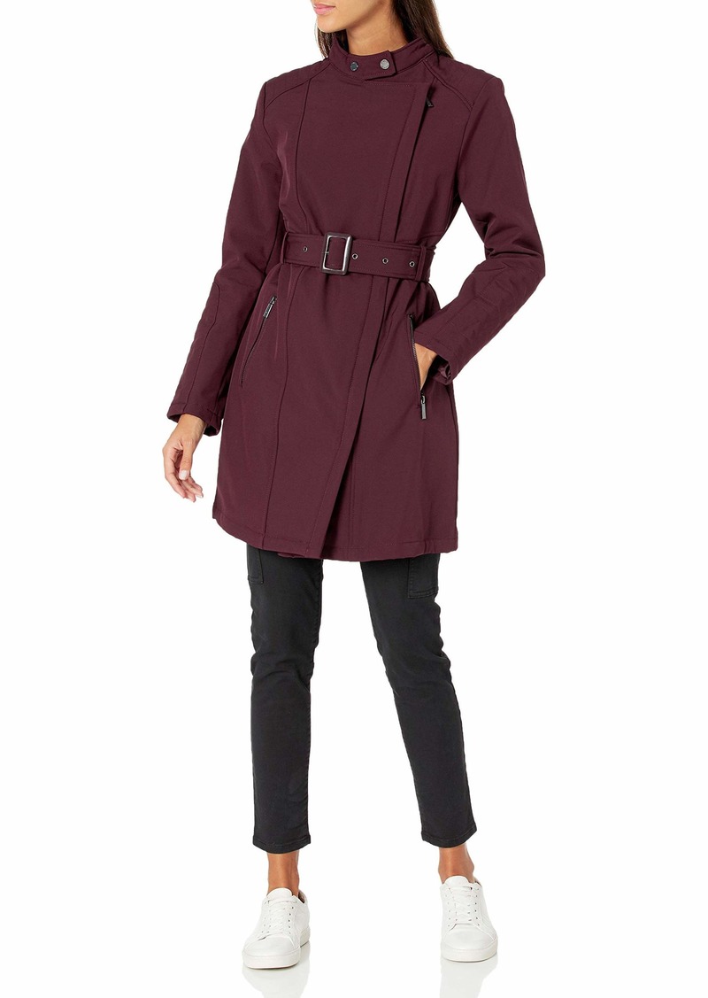 Kenneth Cole Kenneth Cole Women's Belted Soft Shell Rain Jacket LG ...